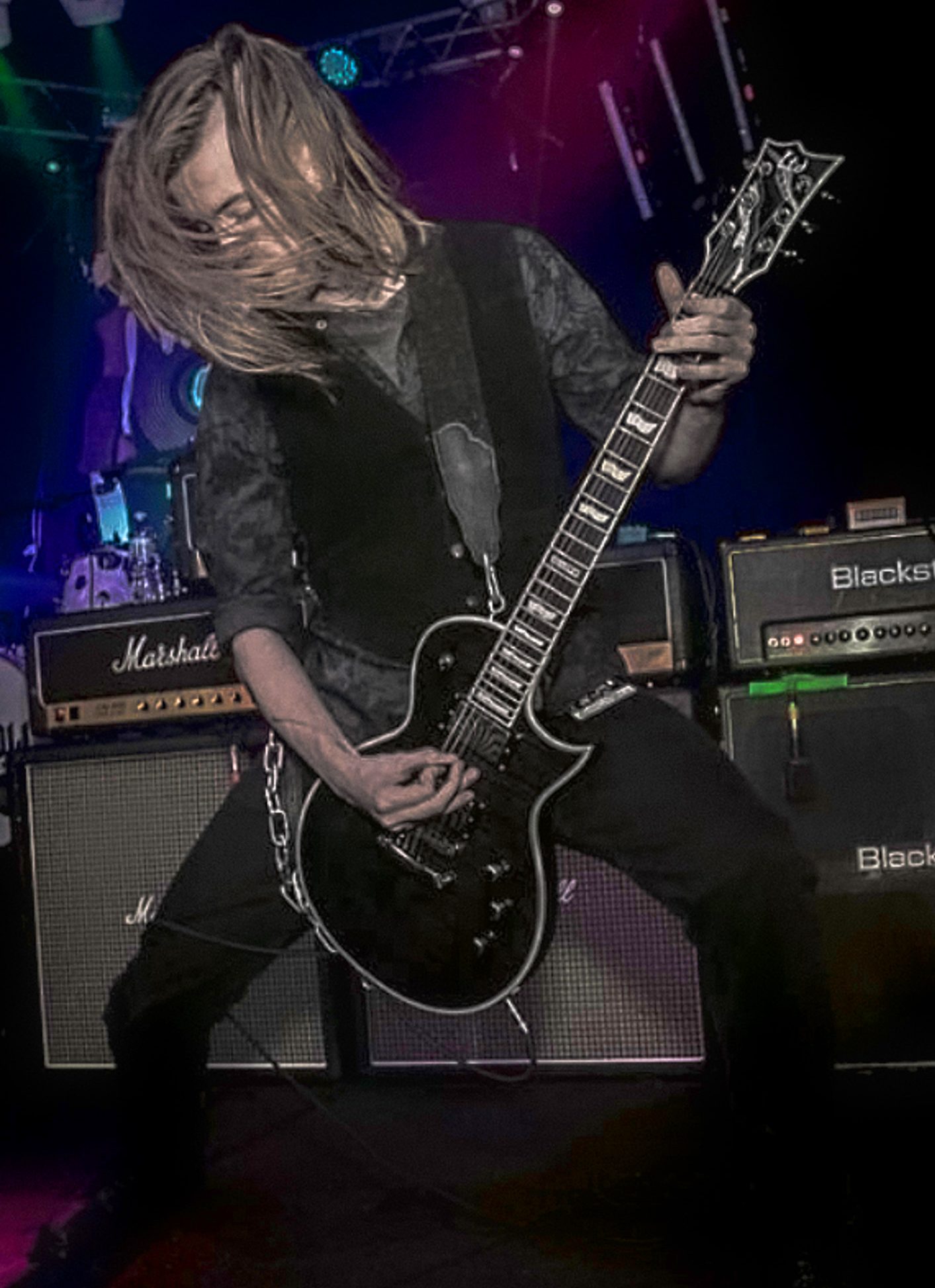 Hey It's Texas - Guitar Gig Action Shot Colored